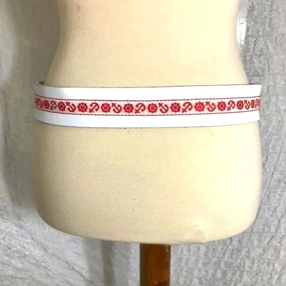 White & Red Naval Themed Belt Size S-M
